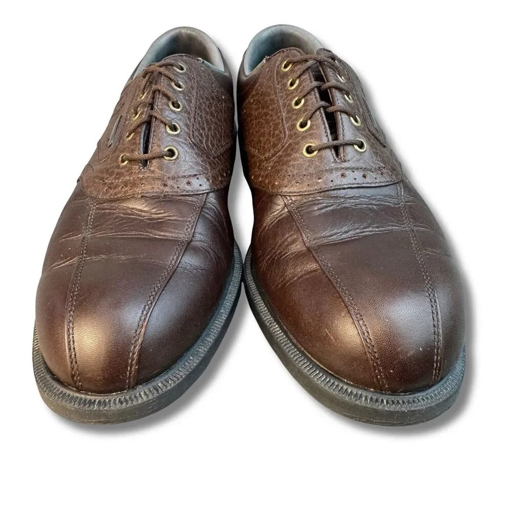 Footjoy Dryjoys Aquaflex Golf Shoes Brown Leather Men's Size 9M 53478